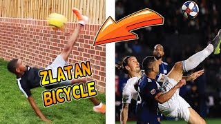 RECREATING ZLATAN BICYCLE KICK GOAL FOOTBALL CHALLENGE [upl. by Keane]