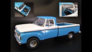 1966 Ford F100 4x4 352 V8 125 Scale Model Kit Build Review Painting Moebius Modelroundup [upl. by Baram75]