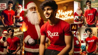 Merry Christmas Wala Al Photo Editing Merry Christmas Wala Al Photo kaise Banaye Bing Al [upl. by Neerol]