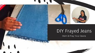 DIY RAW HEM TUTORIAL  FRAYED JEANS [upl. by Cassiani]