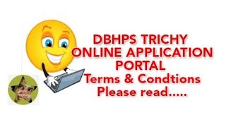 DBHPS TRICHY ONLINE APPLICATION PORTAL Terms amp Condtions Please read  aksharamakshayam [upl. by Amimej206]