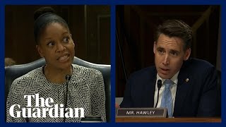 Republican senator Josh Hawley accused of being transphobic at abortion hearing [upl. by Carling139]