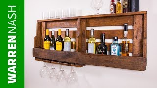 Make a Pallet Wine Rack with Glass Holder in a Day  Easy DIY by Warren Nash [upl. by Enamrahc119]