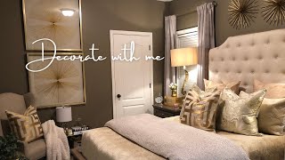 SMALL GLAM BEdROOM DECORATING IDEAS  DECORATE WITH ME [upl. by Nekial499]