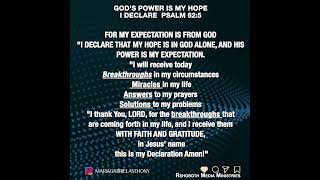 God’s Power is my hope  Daily Bible declaration for breakthrough  RMM 562 [upl. by Nyrek806]