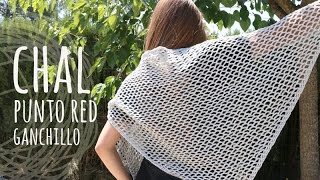 Tutorial Chal muy Fácil Punto Calado Ganchillo  Crochet [upl. by Noeled]