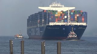 CMA CGM Alexander Von Humboldt  exLargest Container Ship  Port of Hamburg 2013 28th May [upl. by Ardith245]