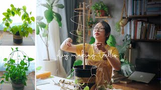 Sub 4 Easy Ideas to DIY Trellis For Climbing Plant Using Leftover Metal Wire  Home Decorating [upl. by Olra]