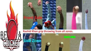 How to bowl like Rashid khan Rashid khan grip from all sides [upl. by Kendell]