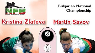 Kristina Zlateva 694 vs Martin Savov 662 Bulgarian 8ball championship [upl. by Fenelia]