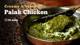 Palak Chicken  Chicken in Spinach Gravy  Chicken Saag  Punjabi Recipes  Cookd [upl. by Yolane]