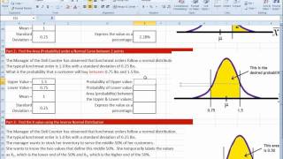 Normal Distribution with Excel  Area between 2 points [upl. by Idaf]