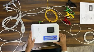 How to use ECG machine Contec 3 channel ECG CMS300GA setup and installation with all settings [upl. by Dag646]