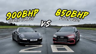 850BHP AUDI RS3 VS 900BHP PORSCHE 911 TURBO S  OG BATTLES [upl. by Borchers]