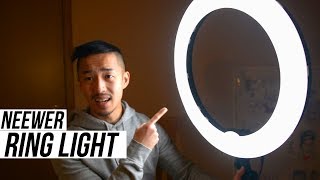 Neewer Ring Light Review amp FULL Setup 18 LED Ring Light Worth it [upl. by Orgell887]