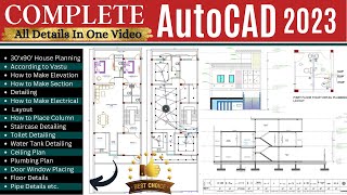 Complete AutoCAD Tutorial in 5 Hours  🟢LIVE Project working [upl. by Ahsikram329]