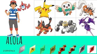 ALL OF ASHS POKEMON gen 1  gen 7 [upl. by Yoreel216]