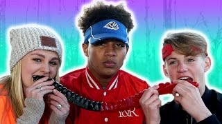 GIANT Gummy Worm MattyBRaps Ivey amp Justin [upl. by Flan]