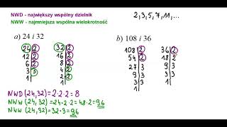 NWD i NWW prosty sposób przy użyciu rozkładu na czynniki pierwsze jakpoliczyć [upl. by Wieche737]