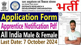 DRDO Recruitment 2024 ITR Apprentice Notification amp Application Form Pdf [upl. by Larrisa]