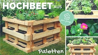 Hochbeet aus Europaletten selber bauen  Bauanleitung  Beet aus Paletten  Palettenmöbel  DIY [upl. by Alik]