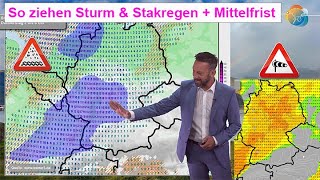 Achtung Sturm Starkregen mit schlechter Sicht amp Aquaplaning Mittelfrist weiter unbeständig amp kühl [upl. by Bette-Ann]