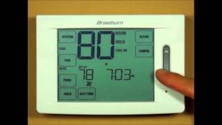 Braeburn Touchscreen Thermostat  Using Hold Mode [upl. by Samuele]