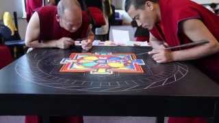 Tibetan Monks Create Sand Mandala at Clark College in Vancouver WA [upl. by Ahseyk380]