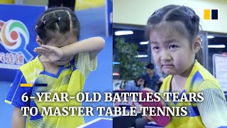 6yearold battles tears to master table tennis in China [upl. by Anayit]