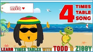 4 Times Table Song Learning is Fun The Todd amp Ziggy Way [upl. by Lahsram]