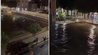 Maltempo nella Marche a Senigallia esonda il fiume Misa allagato il centro della città [upl. by Narak]