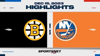 NHL Highlights  Bruins vs Islanders  December 15 2023 [upl. by Kcirrem]