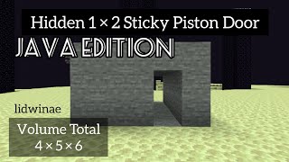 Simple and Small Hidden 1x2 Sticky Piston Door With Button in Minecraft Java Edition [upl. by Roxanne]