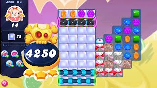 Candy Crush Saga level 4250 NO BOOSTERS  Nightmarishly Hard Level  3 Stars 🌟🌟🌟 [upl. by Canty]