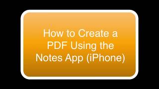 Creating a PDF Using the Notes App iPhone [upl. by Kristel]