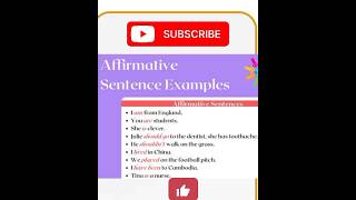 Affirmative sentence example english [upl. by Izy]