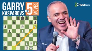 Garry Kasparovs 5 Most Brilliant Chess Moves [upl. by Eintirb]