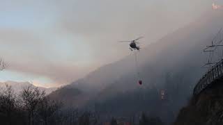 Helicopters called in to tackle Turin Wild Fires Helicopters Fight Fires Turin UK News in Pictures [upl. by Aniraz971]