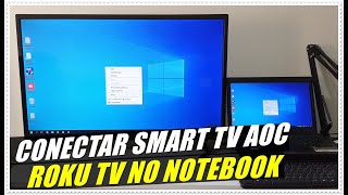 Como Conectar a Smart TV AOC Roku TV No Notebook Via HDMI [upl. by Besse]