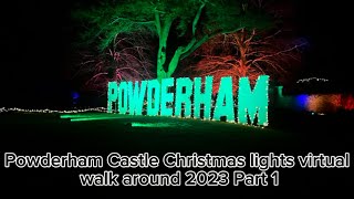 Powderham Castle Christmas lights virtual walk around 2023 Part 1 [upl. by Eynobe]