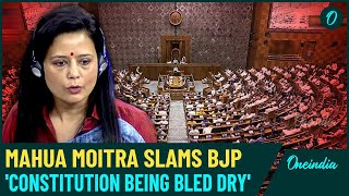 TMC MP Mahua Moitras Blistering Attack on BJP in Lok Sabha Constitution Bleeding From [upl. by Yajet]