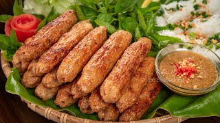 Bí quyết làm NEM NƯỚNG giòn dai với cách pha nước chấm nem đặc biệt  Grilled Pork Sausages [upl. by Kenimod884]