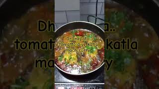 Dhonepata tomatto diye katla mach ar curry [upl. by Gabriele]