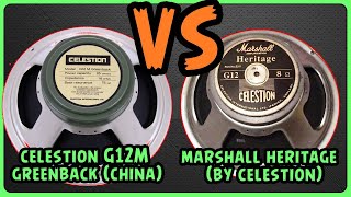 celestion Green Back G12m VS Marshall Heritage G12 [upl. by Leviram]