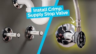 How to Install a SharkBite Crimp Supply Stop Valve for PEX Pipe [upl. by Letty]