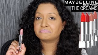 Maybelline Color Sensational The Creams Lip Color Review amp Swatches [upl. by Dollie]