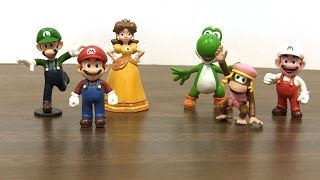 CGR Undertow  GOLDIE MARKETING SUPER MARIO FIGURE SET SERIES 2 AND 3 Toy Review [upl. by Minette]