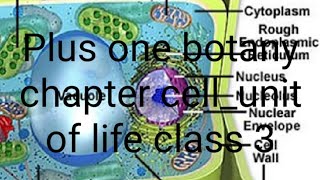 Plus one botany chapter cellunit of life class 3 [upl. by Liamaj]