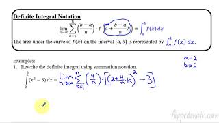 Calculus ABBC – 63 Riemann Sums Summation Notation and Definite Integral Notation [upl. by Alexandrina]