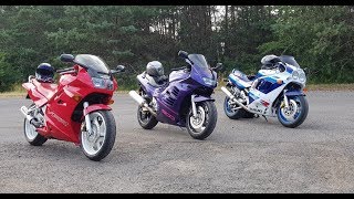 RF 900 GSXR 1100 VFR 750 Comparison Test [upl. by Nuahsor656]